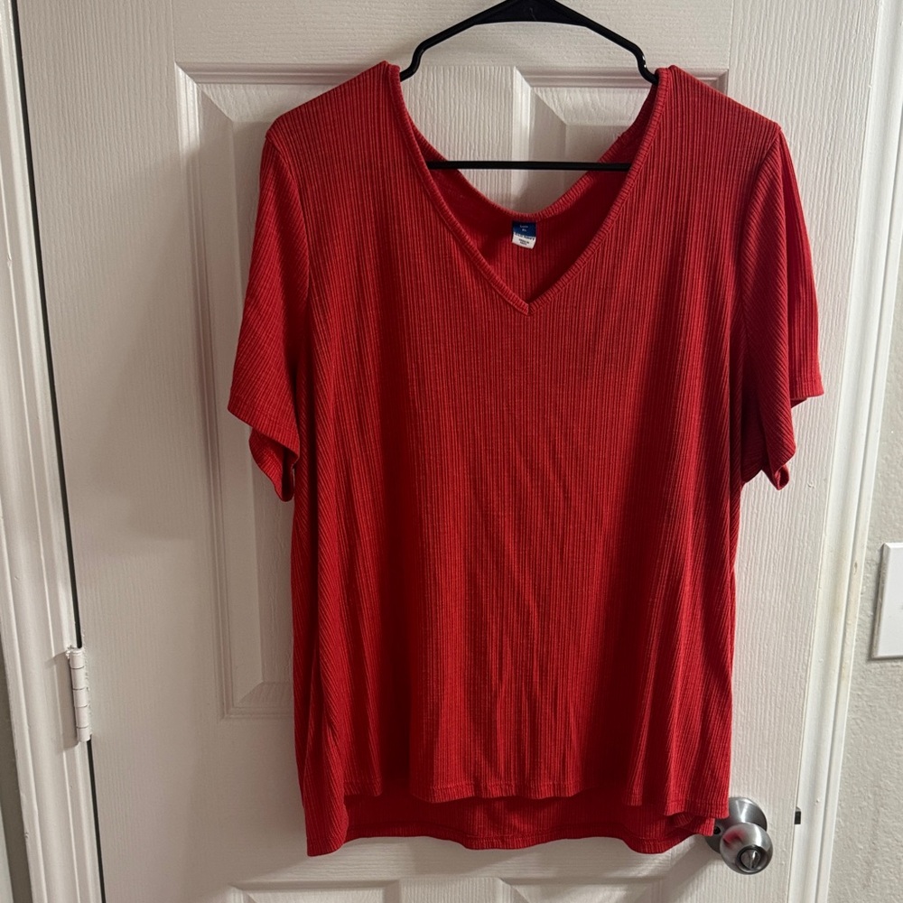 Old Navy Luxe Coral Ribbed Top